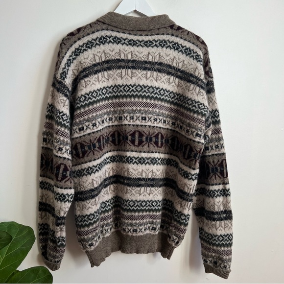 Vintage 100% Wool Multicolor Sweater Size XL Oversized - Picture 4 of 8